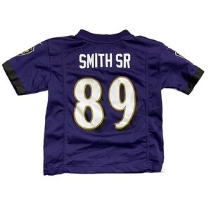 Nike NFL Baltimore Ravens Smith Jr. #89 Jersey Purple Black On Field